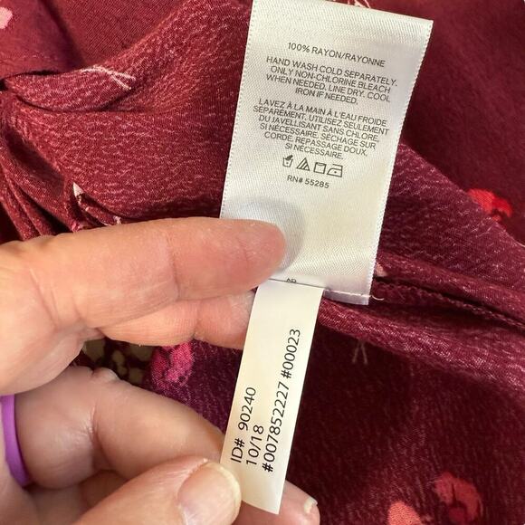 Express Dress Maxi Burgundy floral Splice Neckline M Cottagecore Bohemian - Picture 9 of 12